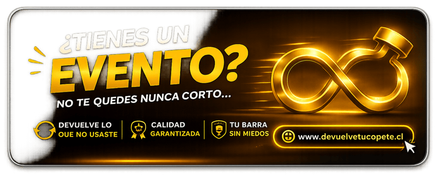 ¿Tienes un evento? No te quedes nunca corto. Visita DevuelveTuCopete.cl